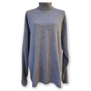 JWN Cashmere Elegant Heather Brown Turtleneck Sweater, Size L
